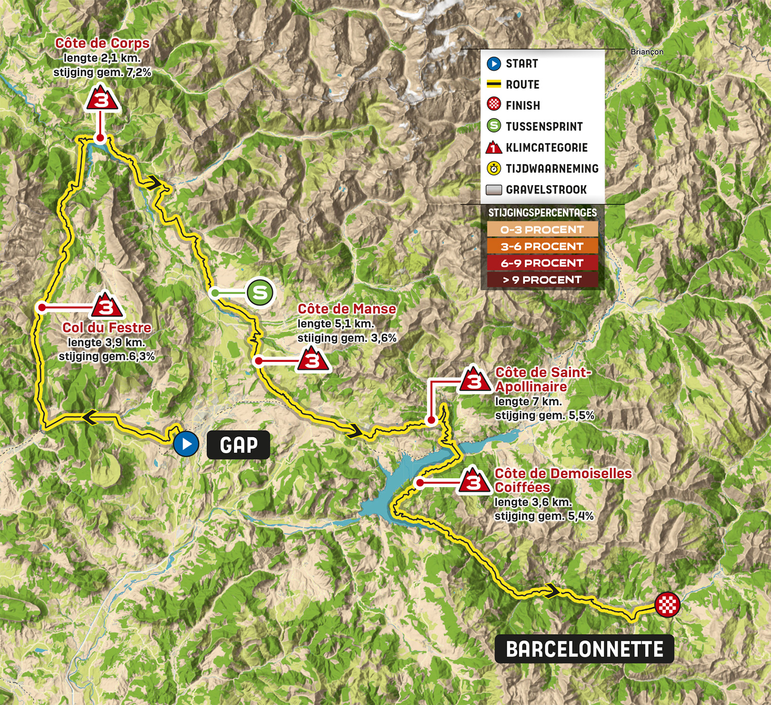 Tour 2024 voorbeschouwing etappe 18 parcours